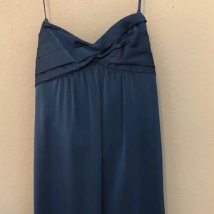 Bcbg strapless maxi blue silk dress